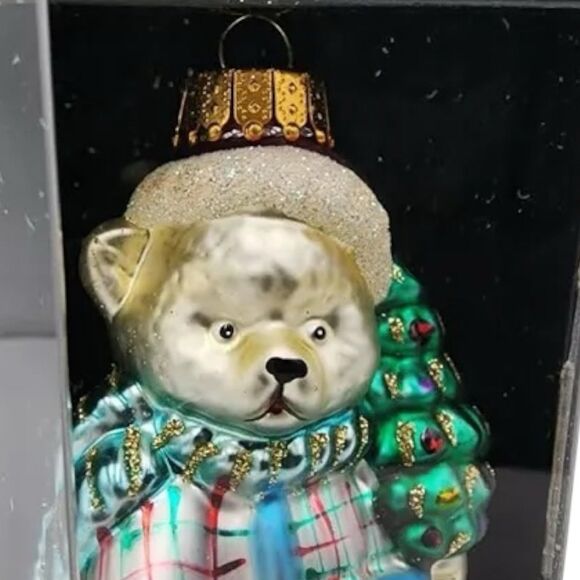 Vintage RITE AID Christmas Hand Blown Glass Polar Bear Ornament - Picture 7 of 8